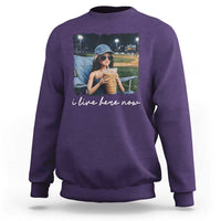 I Live Here Now Funny Doll Face Meme Baseball Lover Sweatshirt Game Day Reaction Sports Fan Gift