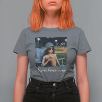 I Live Here Now Funny Doll Face Meme Baseball Lover T Shirt For Women Game Day Reaction Sports Fan Gift