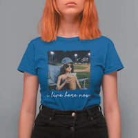 I Live Here Now Funny Doll Face Meme Baseball Lover T Shirt For Women Game Day Reaction Sports Fan Gift