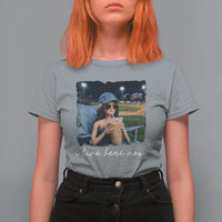 I Live Here Now Funny Doll Face Meme Baseball Lover T Shirt For Women Game Day Reaction Sports Fan Gift