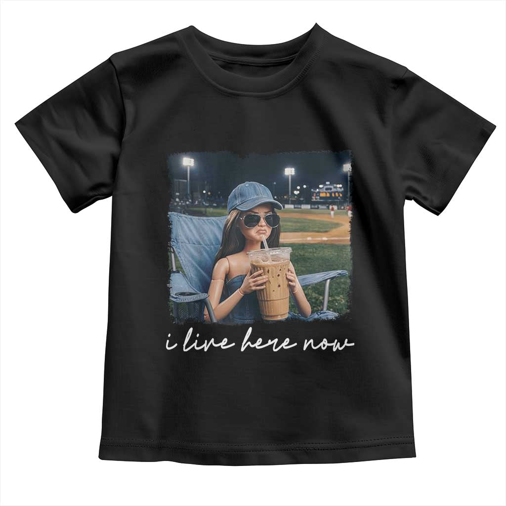 I Live Here Now Funny Doll Face Meme Baseball Lover Toddler T Shirt Game Day Reaction Sports Fan Gift