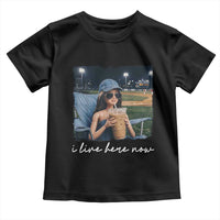 I Live Here Now Funny Doll Face Meme Baseball Lover Toddler T Shirt Game Day Reaction Sports Fan Gift
