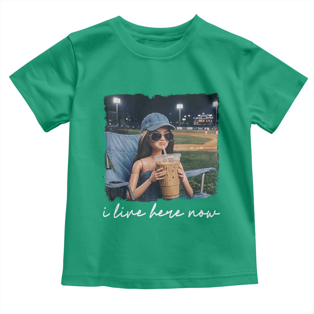 I Live Here Now Funny Doll Face Meme Baseball Lover Toddler T Shirt Game Day Reaction Sports Fan Gift