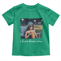 I Live Here Now Funny Doll Face Meme Baseball Lover Toddler T Shirt Game Day Reaction Sports Fan Gift