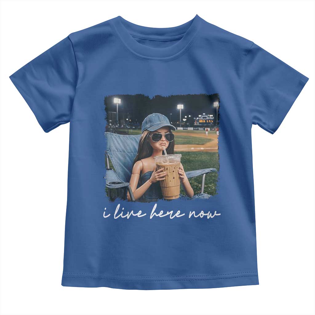 I Live Here Now Funny Doll Face Meme Baseball Lover Toddler T Shirt Game Day Reaction Sports Fan Gift