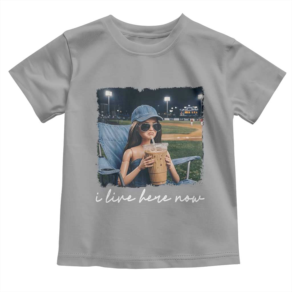 I Live Here Now Funny Doll Face Meme Baseball Lover Toddler T Shirt Game Day Reaction Sports Fan Gift