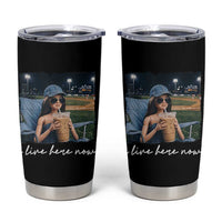 I Live Here Now Funny Doll Face Meme Baseball Lover Tumbler Cup Game Day Reaction Sports Fan Gift