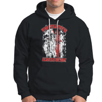 Firefighter Hoodie Firefighter Always Ready Fireman American Flag Thin Red Line - Wonder Print Shop