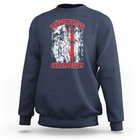 Firefighter Sweatshirt Firefighter Always Ready Fireman American Flag Thin Red Line - Wonder Print Shop