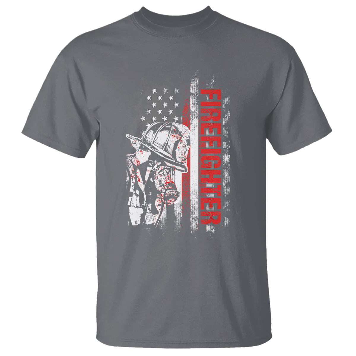 Firefighter T Shirt Firefighter Fireman American Flag Thin Red Line Firefighter - Wonder Print Shop