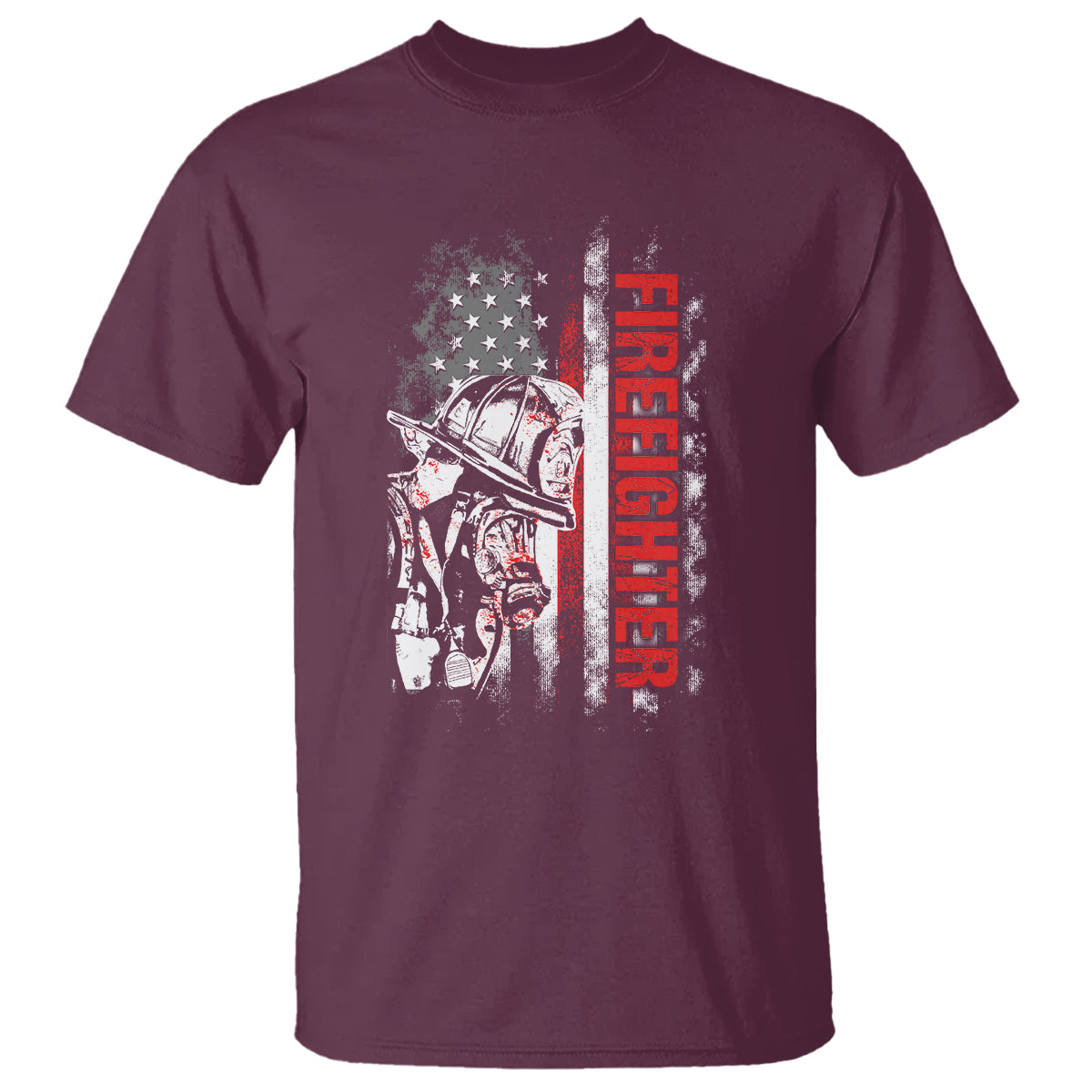 Firefighter T Shirt Firefighter Fireman American Flag Thin Red Line Firefighter - Wonder Print Shop