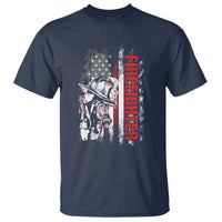 Firefighter T Shirt Firefighter Fireman American Flag Thin Red Line Firefighter - Wonder Print Shop