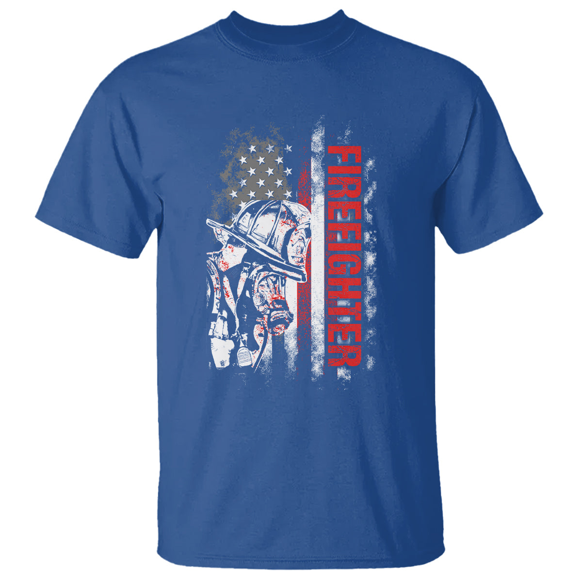 Firefighter T Shirt Firefighter Fireman American Flag Thin Red Line Firefighter - Wonder Print Shop