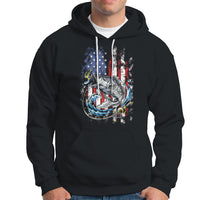 Funny Fishing Hoodie Fishing American Flag Vintage USA Bass Fisherman Gift - Wonder Print Shop