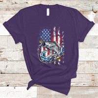 Funny Fishing T Shirt Fishing American Flag Vintage USA Bass Fisherman Gift - Wonder Print Shop