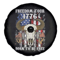 Freedom Tour 1776 Western Spare Tire Cover Born To Be Free Buffalo Skull 4th of July Patriot - Wonder Print Shop