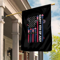 Happy 4th of July American Flag Fireworks Garden Flag