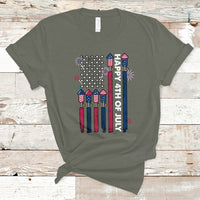 4th of July T Shirt Happy 4th Of July American Flag Firework Men Women Kid Funny - Wonder Print Shop