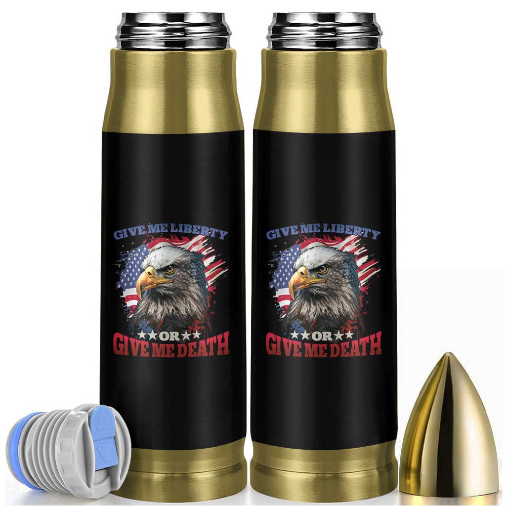 Patriotic American Eagle Bullet Tumbler US Flag Give Me Liberty Or Give Me Death 4th of July
