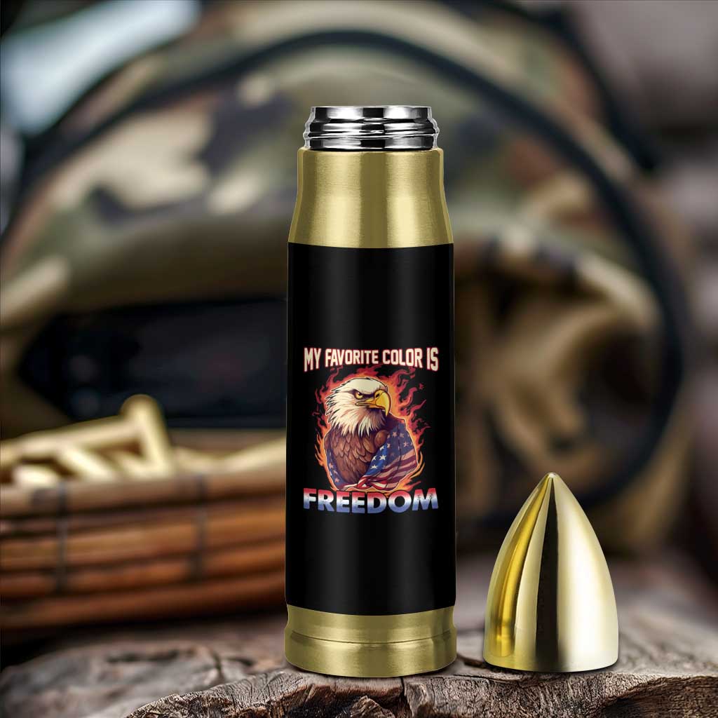 Patriotic American Eagle Bullet Tumbler My Favorite Color Is Freedom US Pride 4th of July