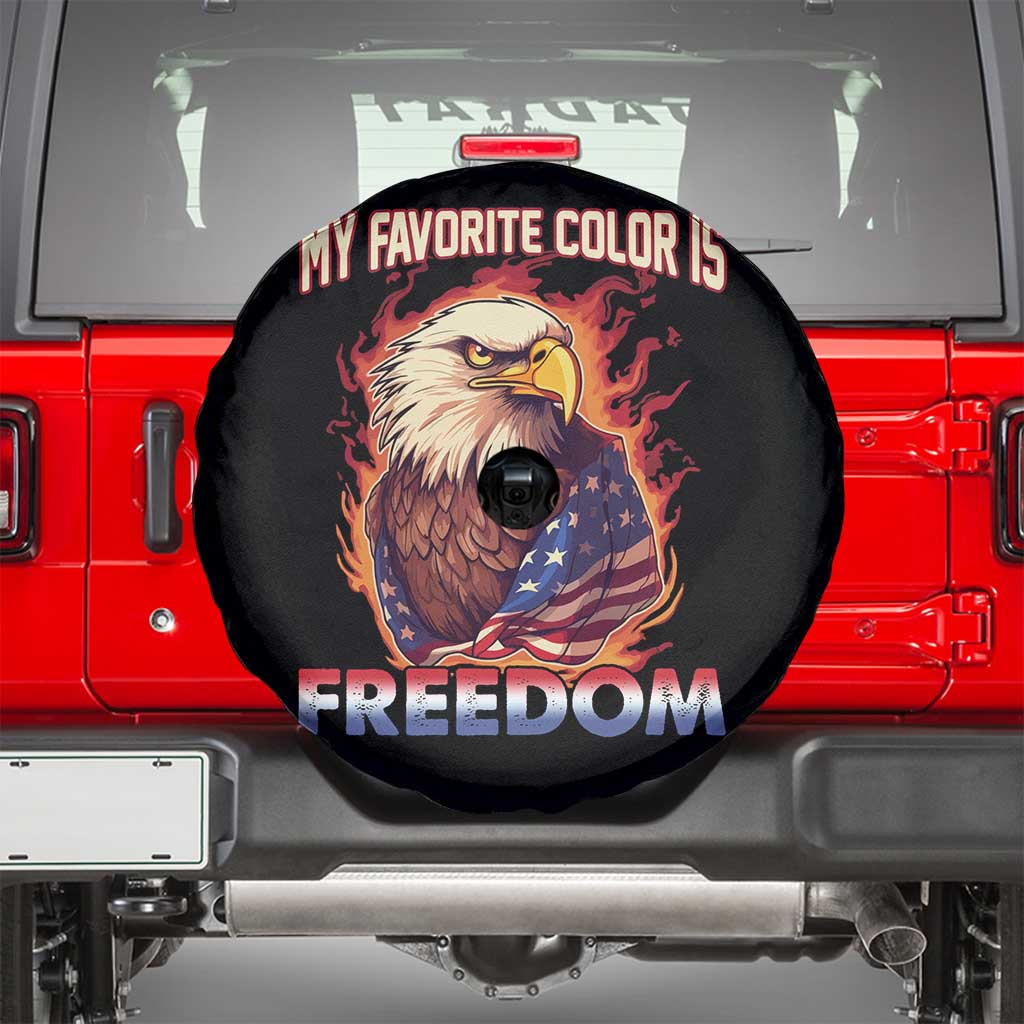 Patriotic American Eagle Spare Tire Cover My Favorite Color Is Freedom US Pride 4th of July