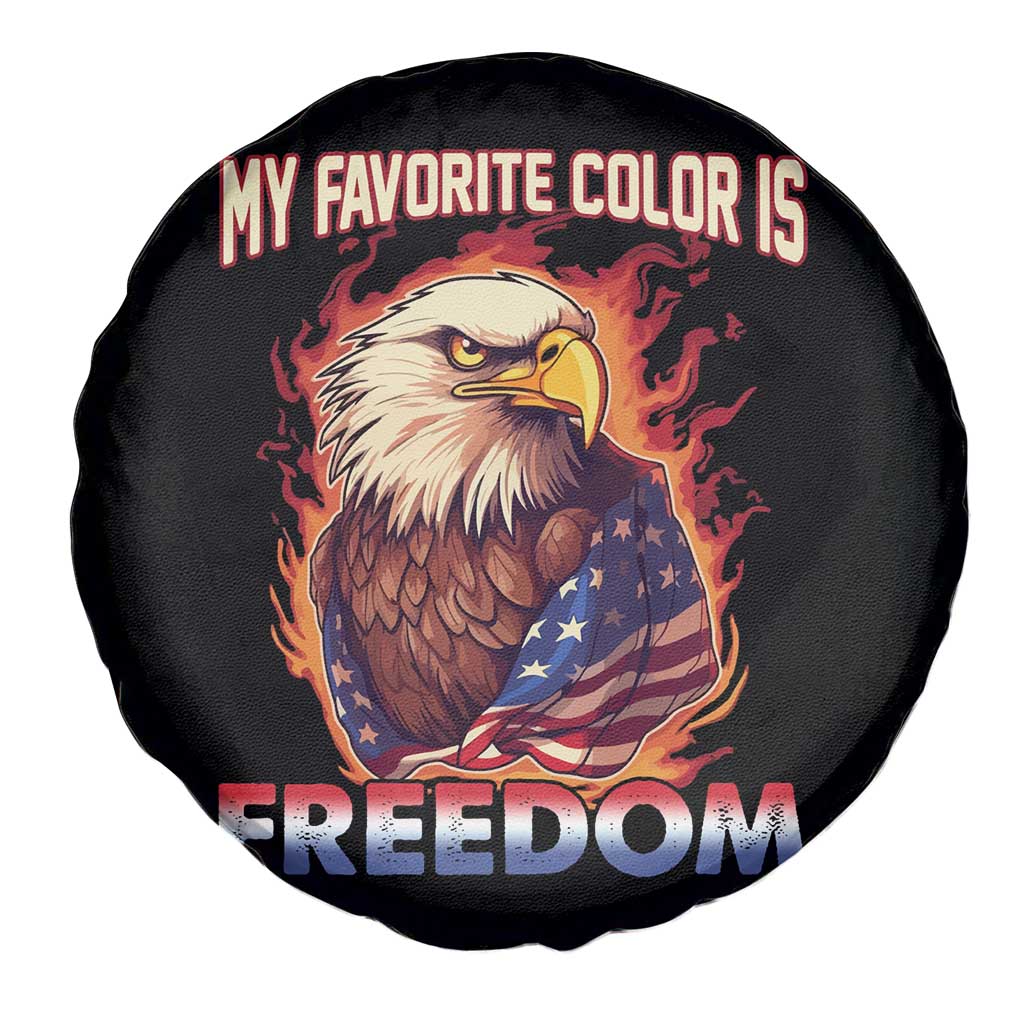 Patriotic American Eagle Spare Tire Cover My Favorite Color Is Freedom US Pride 4th of July