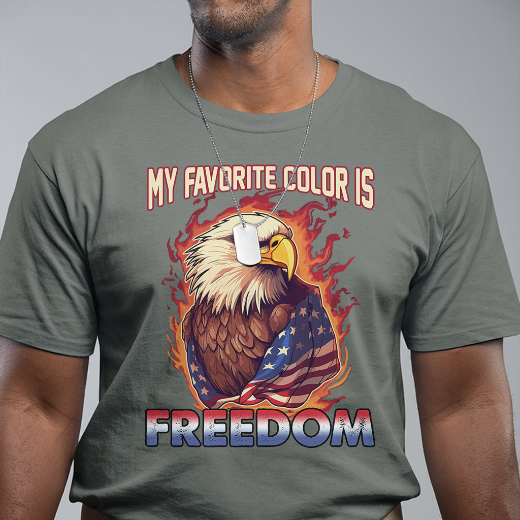 American Eagle US Flag Shirt My Favorite Color Is Freedom Patriotic T-shirt, US Pride 4th of July T-Shirt for American Patriots, Patriot T Shirt - Wonder Print Shop