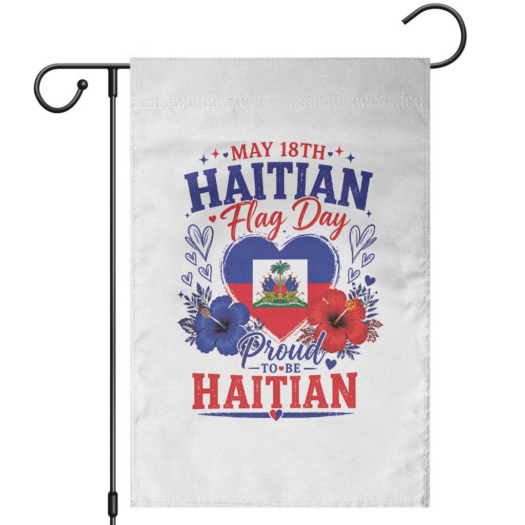 May 18th Haitian Flag Day Floral Hibiscus Garden Flag Proud To Be Haitian Heritage Pride