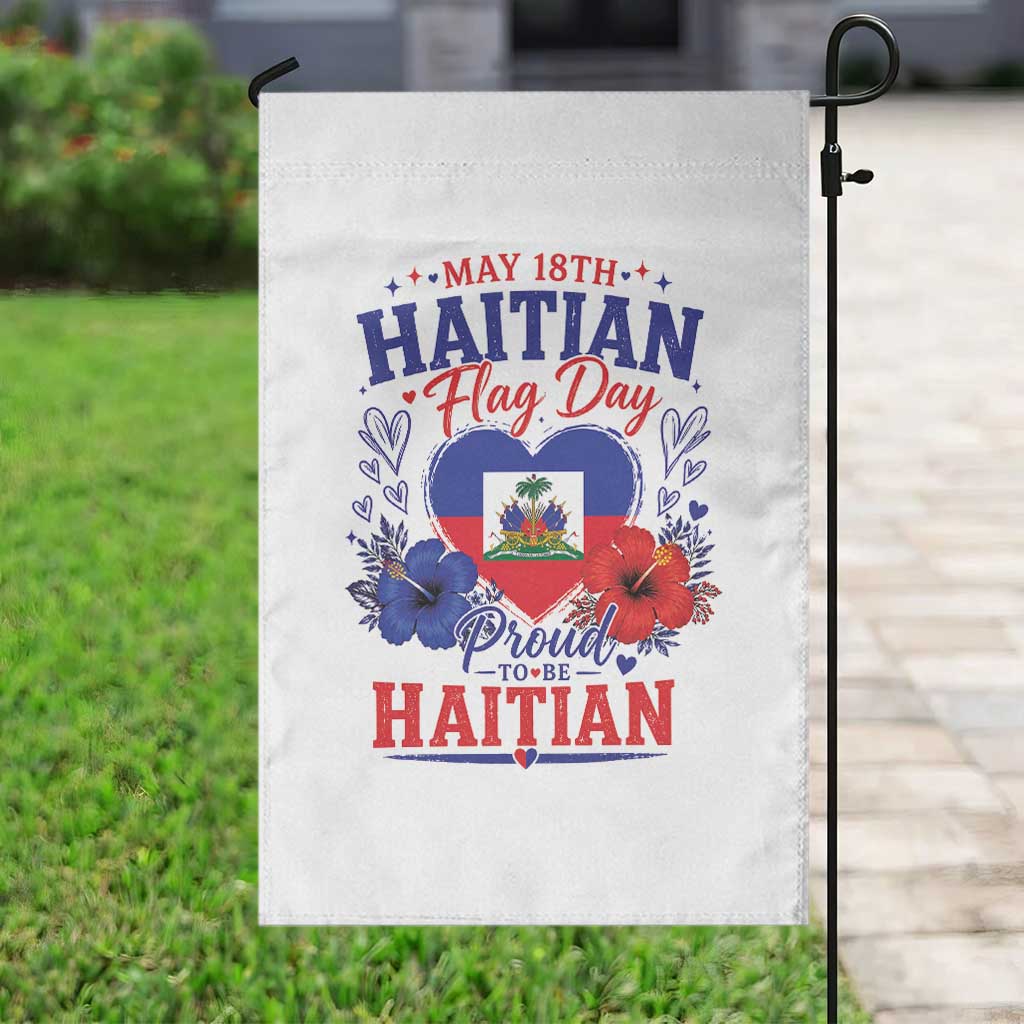 May 18th Haitian Flag Day Floral Hibiscus Garden Flag Proud To Be Haitian Heritage Pride