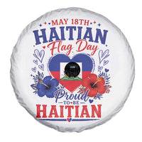 May 18th Haitian Flag Day Floral Hibiscus Spare Tire Cover Proud To Be Haitian Heritage Pride