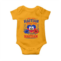 May 18th Haitian Flag Day Floral Hibiscus Baby Onesie Proud To Be Haitian Heritage Pride