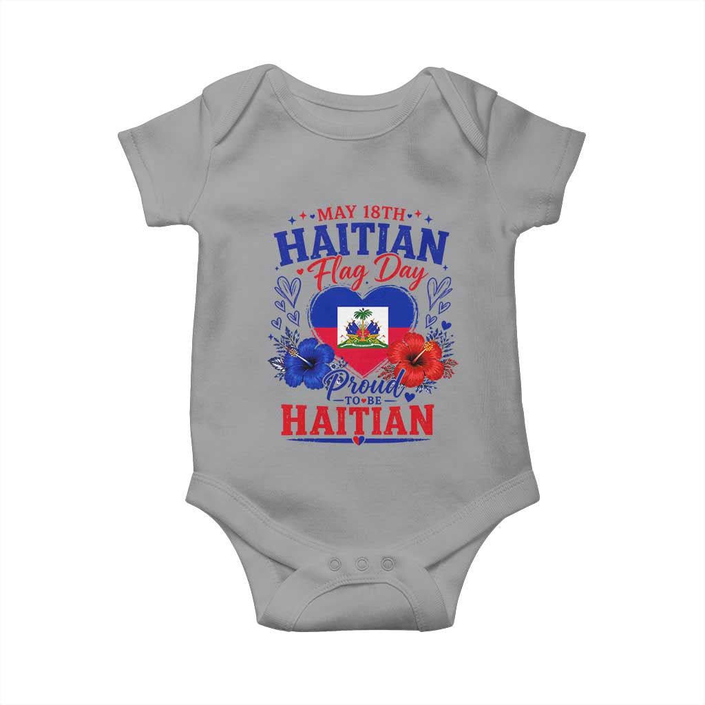 May 18th Haitian Flag Day Floral Hibiscus Baby Onesie Proud To Be Haitian Heritage Pride