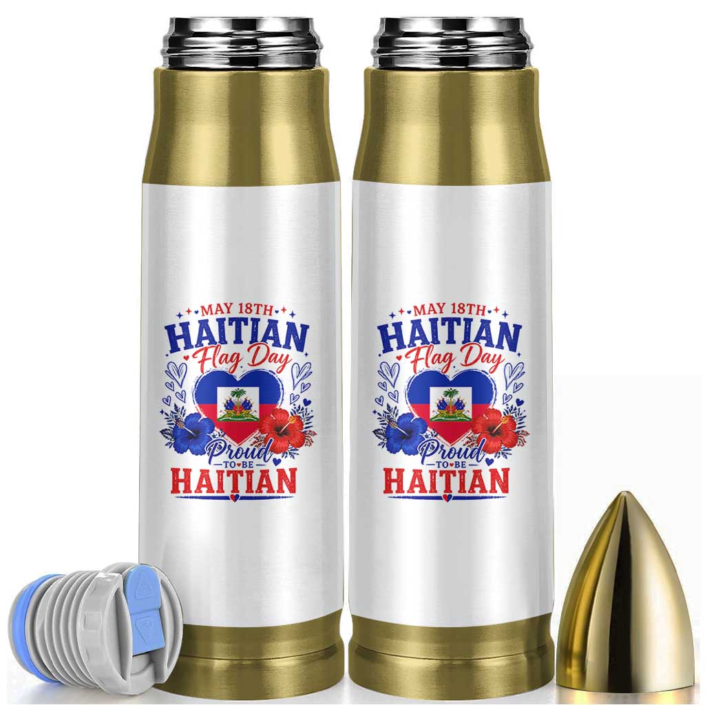 May 18th Haitian Flag Day Floral Hibiscus Bullet Tumbler Proud To Be Haitian Heritage Pride