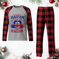 May 18th Haitian Flag Day Floral Hibiscus Plaid Pajama Set Proud To Be Haitian Heritage Pride
