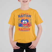 May 18th Haitian Flag Day Floral Hibiscus T Shirt For Kid Proud To Be Haitian Heritage Pride