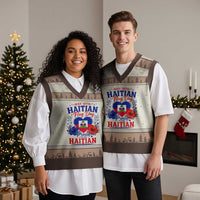 May 18th Haitian Flag Day Floral Hibiscus V-Neck Knit Sweater Vest Proud To Be Haitian Heritage Pride