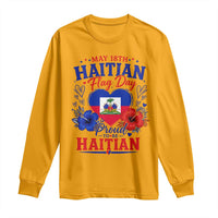 May 18th Haitian Flag Day Floral Hibiscus Long Sleeve Shirt Proud To Be Haitian Heritage Pride