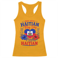 May 18th Haitian Flag Day Floral Hibiscus Racerback Tank Top Proud To Be Haitian Heritage Pride