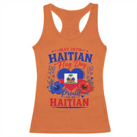 May 18th Haitian Flag Day Floral Hibiscus Racerback Tank Top Proud To Be Haitian Heritage Pride
