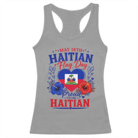 May 18th Haitian Flag Day Floral Hibiscus Racerback Tank Top Proud To Be Haitian Heritage Pride