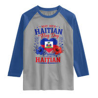 May 18th Haitian Flag Day Floral Hibiscus Raglan Shirt Proud To Be Haitian Heritage Pride