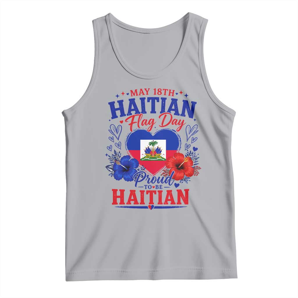 May 18th Haitian Flag Day Floral Hibiscus Tank Top Proud To Be Haitian Heritage Pride