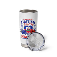 May 18th Haitian Flag Day Floral Hibiscus Tumbler Cup Proud To Be Haitian Heritage Pride
