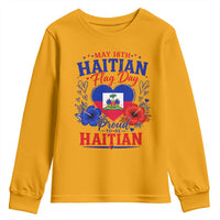 May 18th Haitian Flag Day Floral Hibiscus Youth Sweatshirt Proud To Be Haitian Heritage Pride