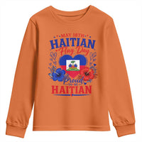 May 18th Haitian Flag Day Floral Hibiscus Youth Sweatshirt Proud To Be Haitian Heritage Pride