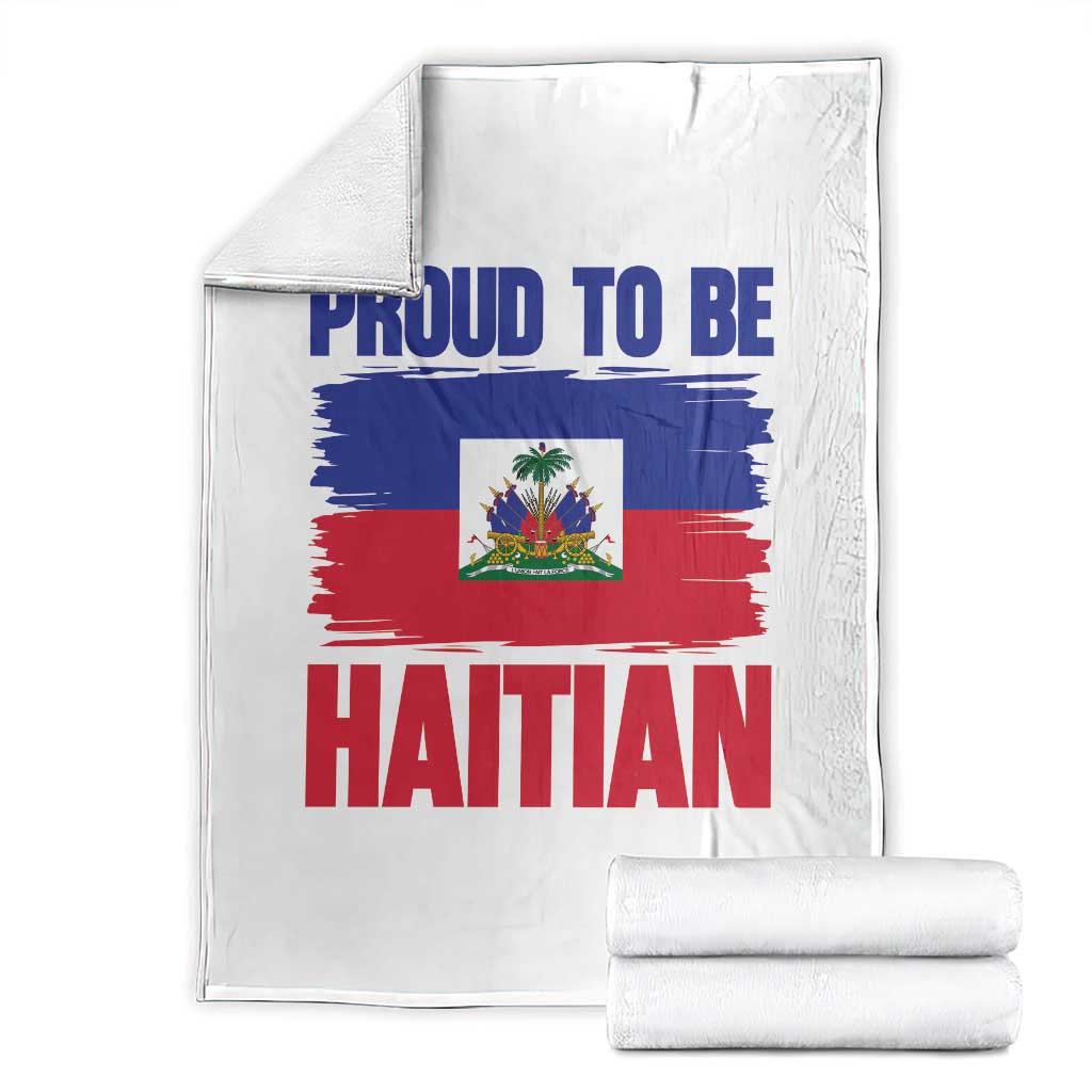 Proud To Be Haitian Throw Blanket Haiti Flag Heritage Pride