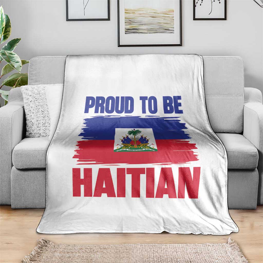Proud To Be Haitian Throw Blanket Haiti Flag Heritage Pride
