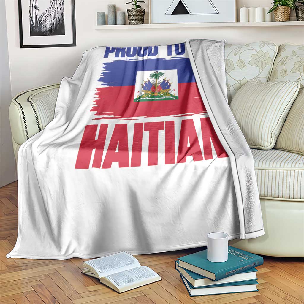 Proud To Be Haitian Throw Blanket Haiti Flag Heritage Pride