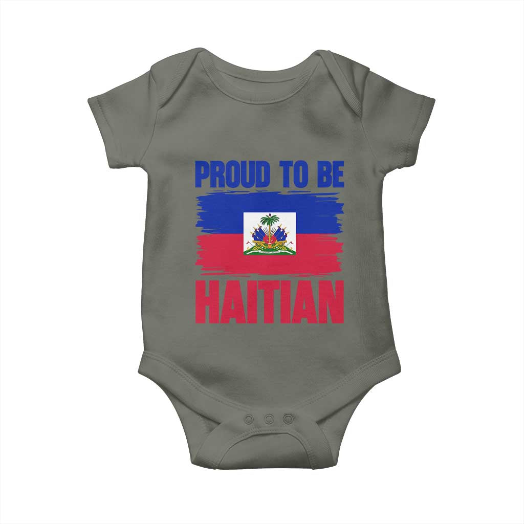 Proud To Be Haitian Baby Onesie Haiti Flag Heritage Pride