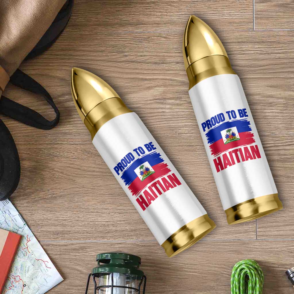 Proud To Be Haitian Bullet Tumbler Haiti Flag Heritage Pride